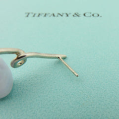 TIFFANY & CO 925 Silver Blue Lace Agate Twist Dangle Drop Earring with Box Rare