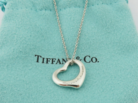 TIFFANY & CO Sterling Silver Small Open Heart Pendant Price Includes US Tariff