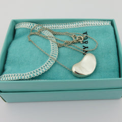 TIFFANY & CO 925 Sterling Silver Large Bean Pendant Necklace