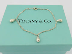 TIFFANY & CO Sterling Silver Three 3 Teardrop Bracelet Price Includes US Tariff