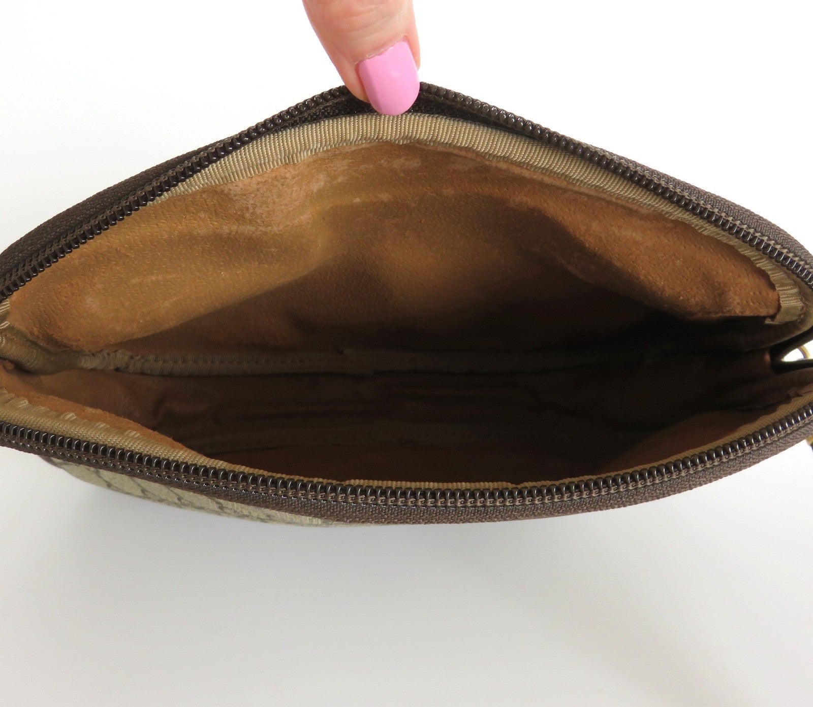 Authentic Vintage GUCCI Brown GG Monogram Canvas Leather Cross Body Bag Purse