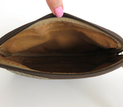 Authentic Vintage GUCCI Brown GG Monogram Canvas Leather Cross Body Bag Purse