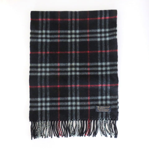 Burberry Navy Check Cashmere Scarf Price Includes US Tariff
