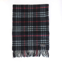 Burberry Navy Check Cashmere Scarf Price Includes US Tariff