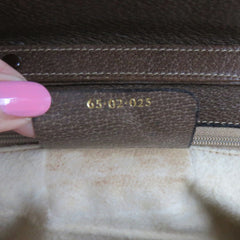 Gucci Vintage Brown GG Monogram Canvas Leather Convertible Shoulder Bag Clutch