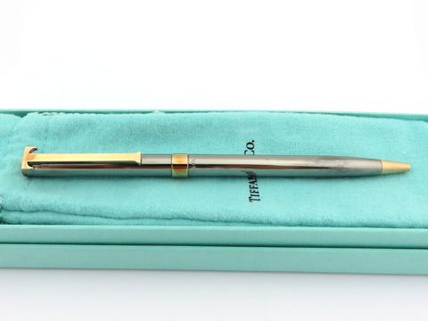 Tiffany & Co T-clip in Brass with Ruthenium and Rose Gold Plate Ballpoint Pen