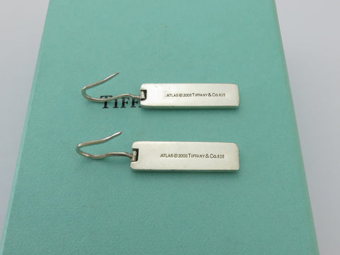 TIFFANY & CO Sterling Silver Atlas Bar Dangle Earrings Price Includes US Tariff
