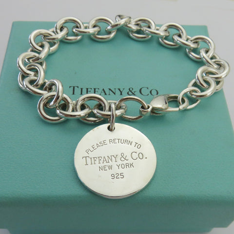 TIFFANY & CO 925 Silver Return to Tiffany Round Bold Link Bracelet Authentic