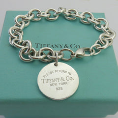TIFFANY & CO 925 Silver Return to Tiffany Round Bold Link Bracelet Authentic