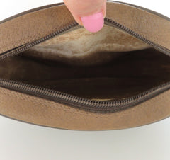 GUCCI Vintage Brown GG Monogram Canvas Leather Small Cross Body Bag Authentic