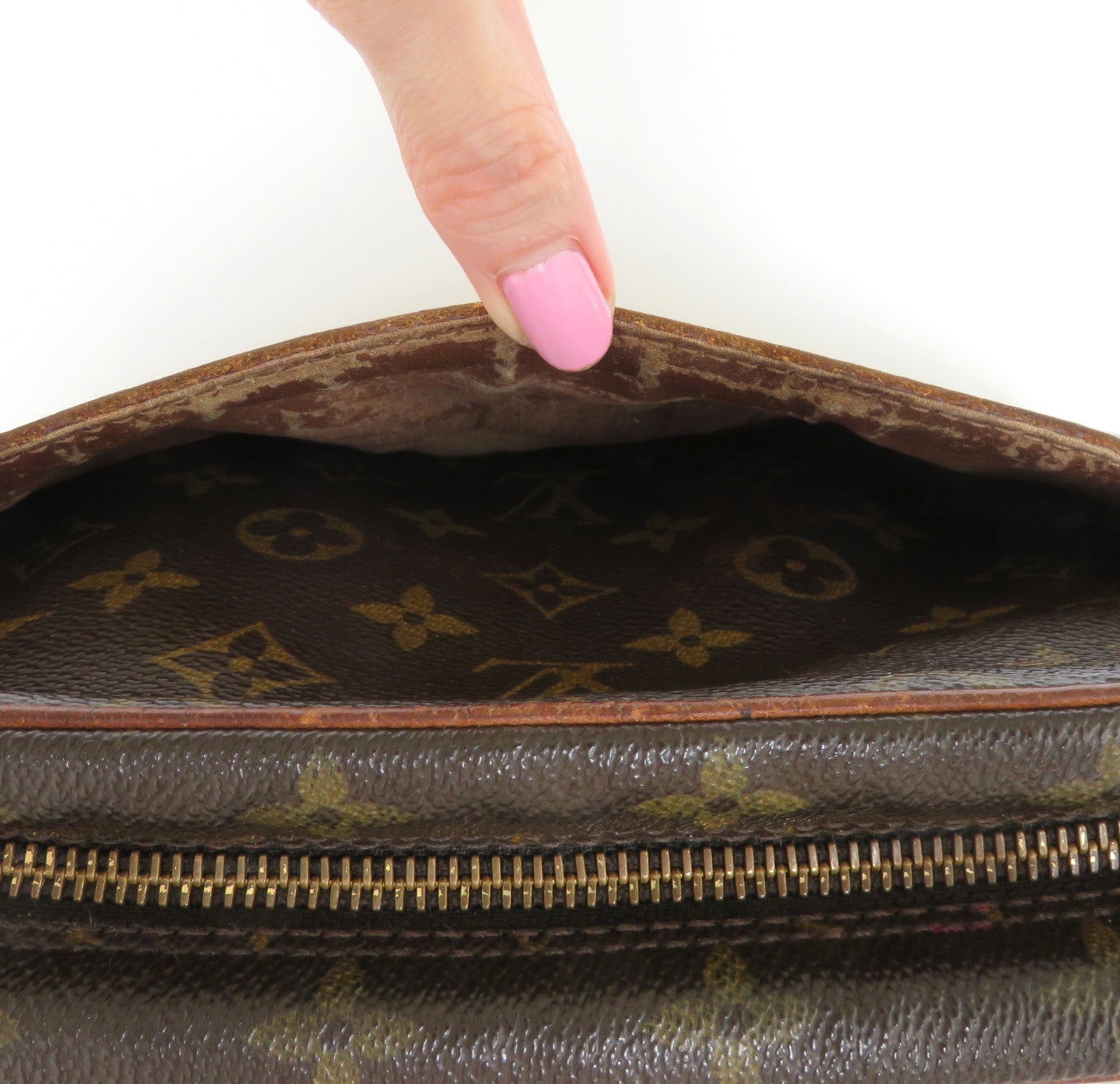 LOUIS VUITTON Monogram Canvas Leather Unisex Clutch Bag Authentic Made in France
