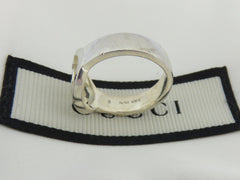 GUCCI Sterling Silver Interlocking G Logo Ring 4.75 Price Includes US Tariff