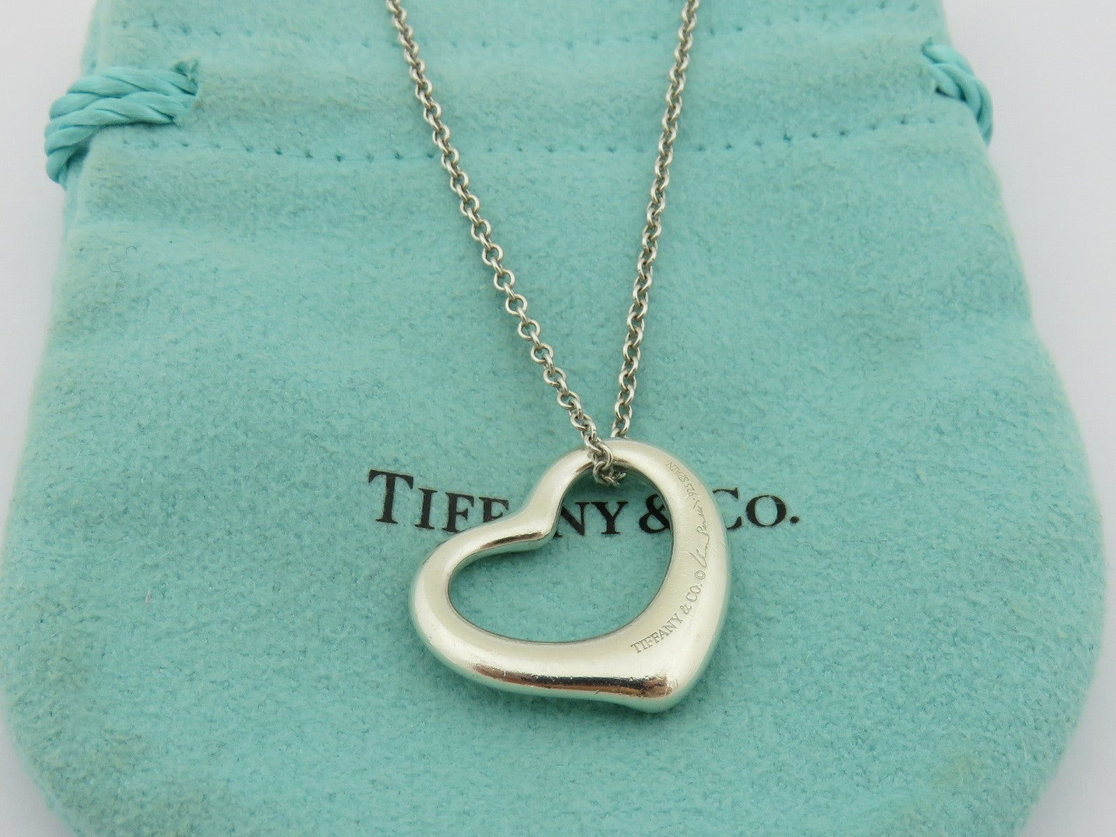 TIFFANY & CO Sterling Silver Medium Open Heart Pendant Price Includes US Tariff