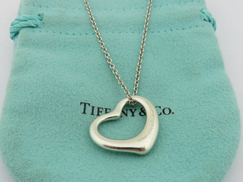 TIFFANY & CO Sterling Silver Medium Open Heart Pendant Price Includes US Tariff