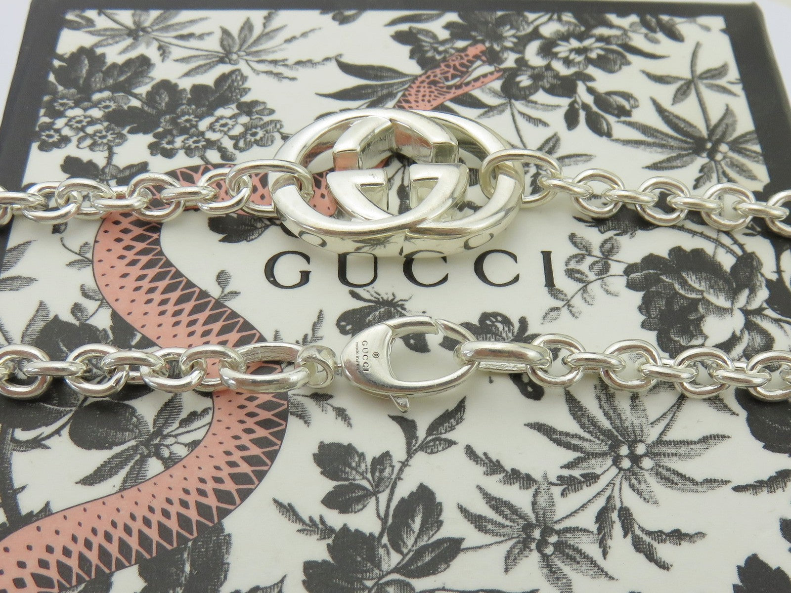 Gucci Sterling Silver Interlocking G Oval Link Pendant Price Includes US Tariff