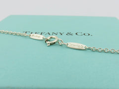 TIFFANY & CO Sterling Silver Open Heart Two Diamonds Pendant Necklace