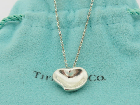TIFFANY & CO Sterling Silver Carved Heart Pendant Price Includes US Tariff