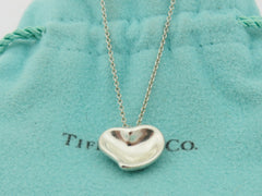 TIFFANY & CO Sterling Silver Carved Heart Pendant Price Includes US Tariff