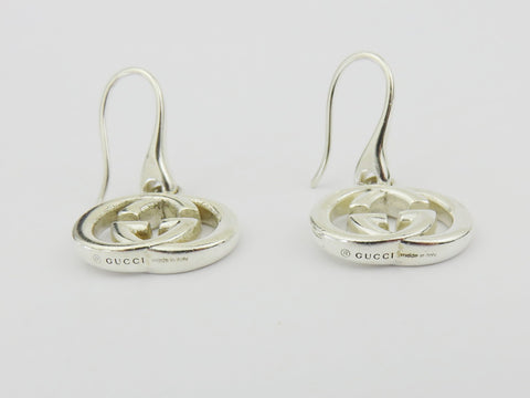 Gucci Sterling Silver Interlocking G Dangle Earrings Price Includes US Tariff