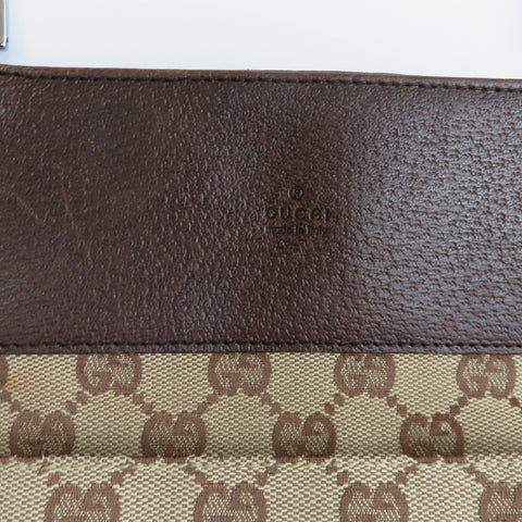 GUCCI Brown GG Monogram Canvas Leather Unisex Cross Body Bag Purse Authentic