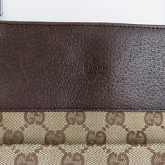 GUCCI Brown GG Monogram Canvas Leather Unisex Cross Body Bag Purse Authentic