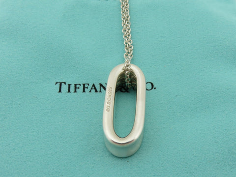 TIFFANY & CO Sterling Silver 1837 Oval Loop Pendant Price Includes US Tariff