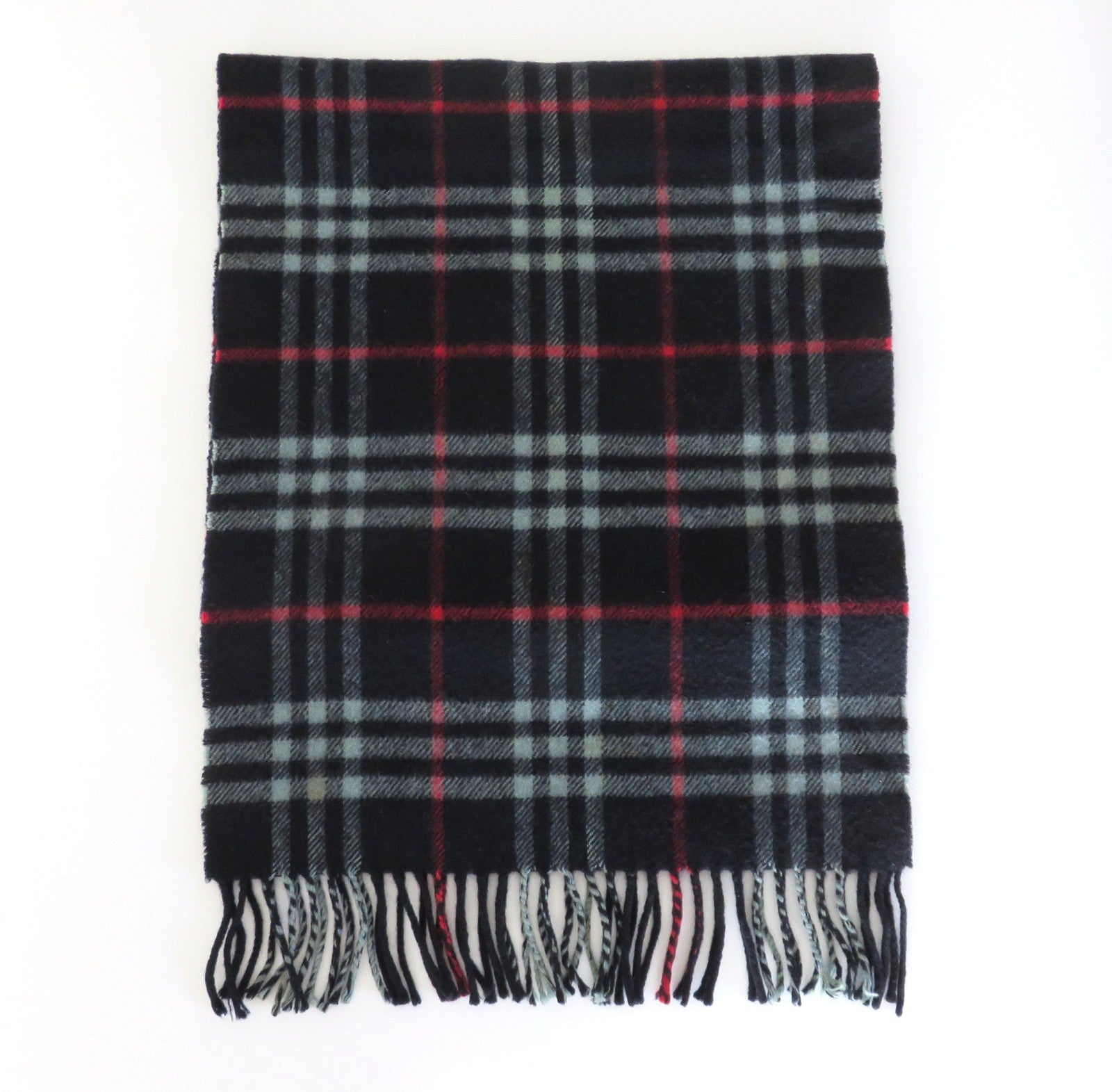 Burberry Navy Check Cashmere Scarf Price Includes US Tariff