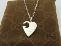 Gucci Sterling Silver Heart G Logo Pendant Necklace Price Includes US Tariff