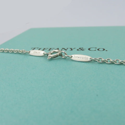 TIFFANY & CO 925 Sterling Silver Open Wave Pearl Lariat Necklace with Box