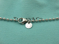 TIFFANY & CO Silver Return to TIFFANY Oval Tag Long Beaded Chain Unisex Necklace