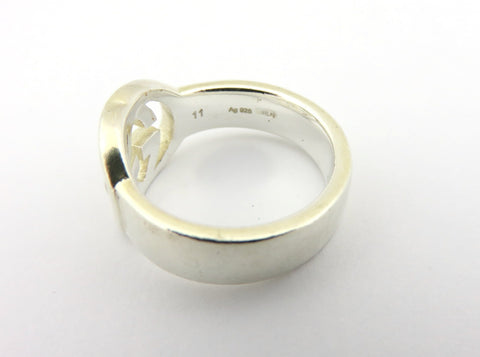 GUCCI Sterling Silver Interlocking G Ring Size 5.5 Price Includes US Tariff