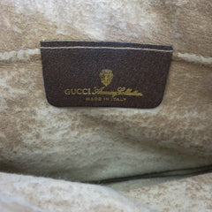GUCCI Vintage Brown GG Monogram Canvas Leather Small Cross Body Shoulder Bag