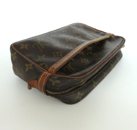 LOUIS VUITTON Monogram Canvas Leather Unisex Clutch Bag Authentic Made in France