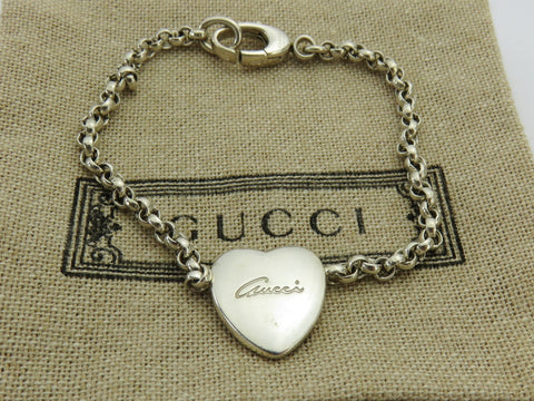 Gucci Sterling Silver Heart Butterfly Bracelet Price Includes US Tariff