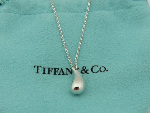 Tiffany & Co Sterling Silver Teardrop Pendant Necklace Price Includes US Tariff