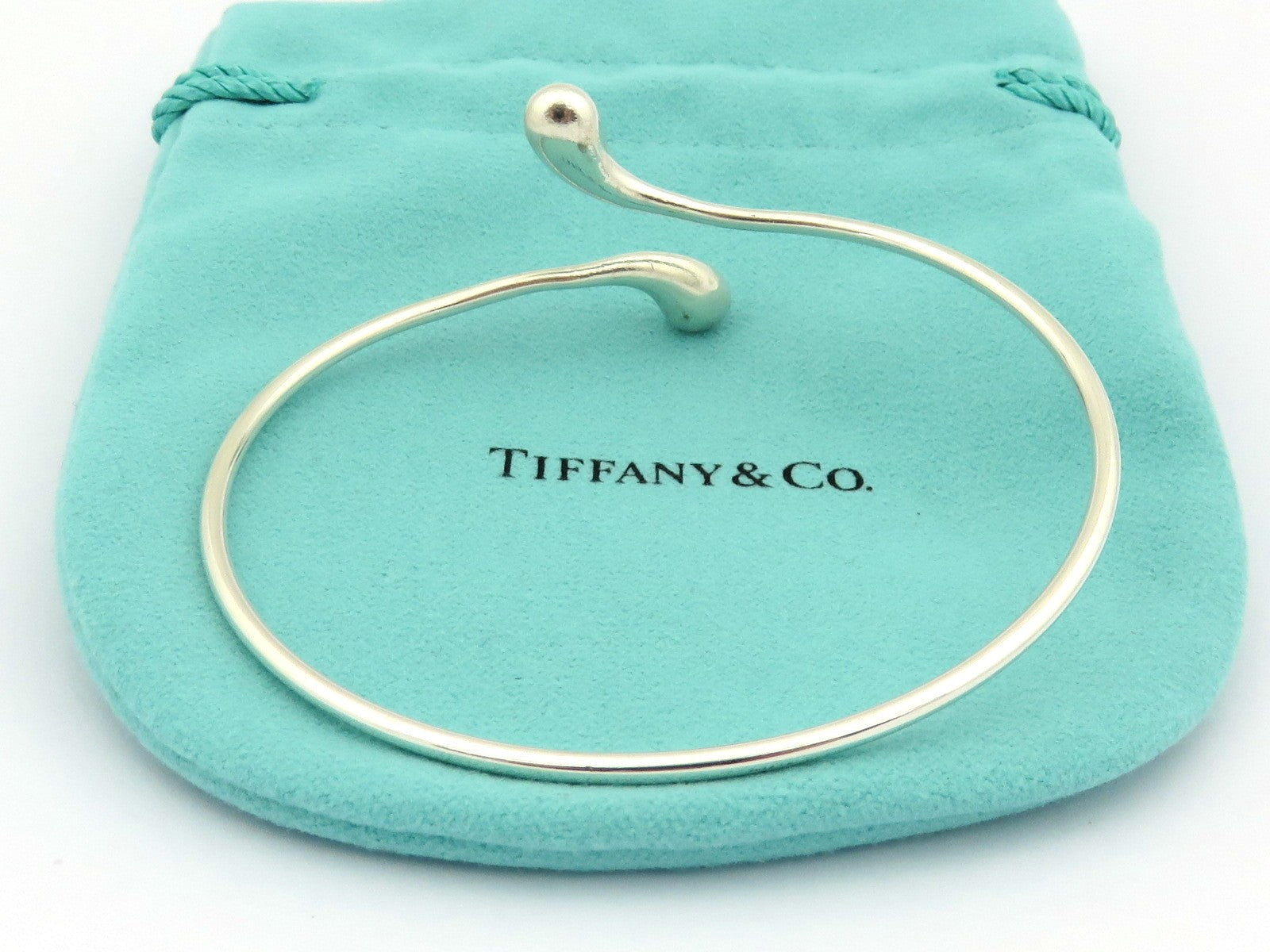 TIFFANY & CO Sterling Silver Teardrop Bangle Bracelet Price Includes US Tariff