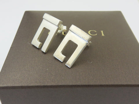 Gucci Sterling Silver G Logo Stud Earrings Price Includes US Tariff
