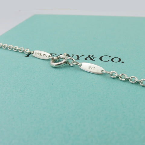 TIFFANY & CO 925 Sterling Silver Open Wave Pearl Lariat Necklace with Box