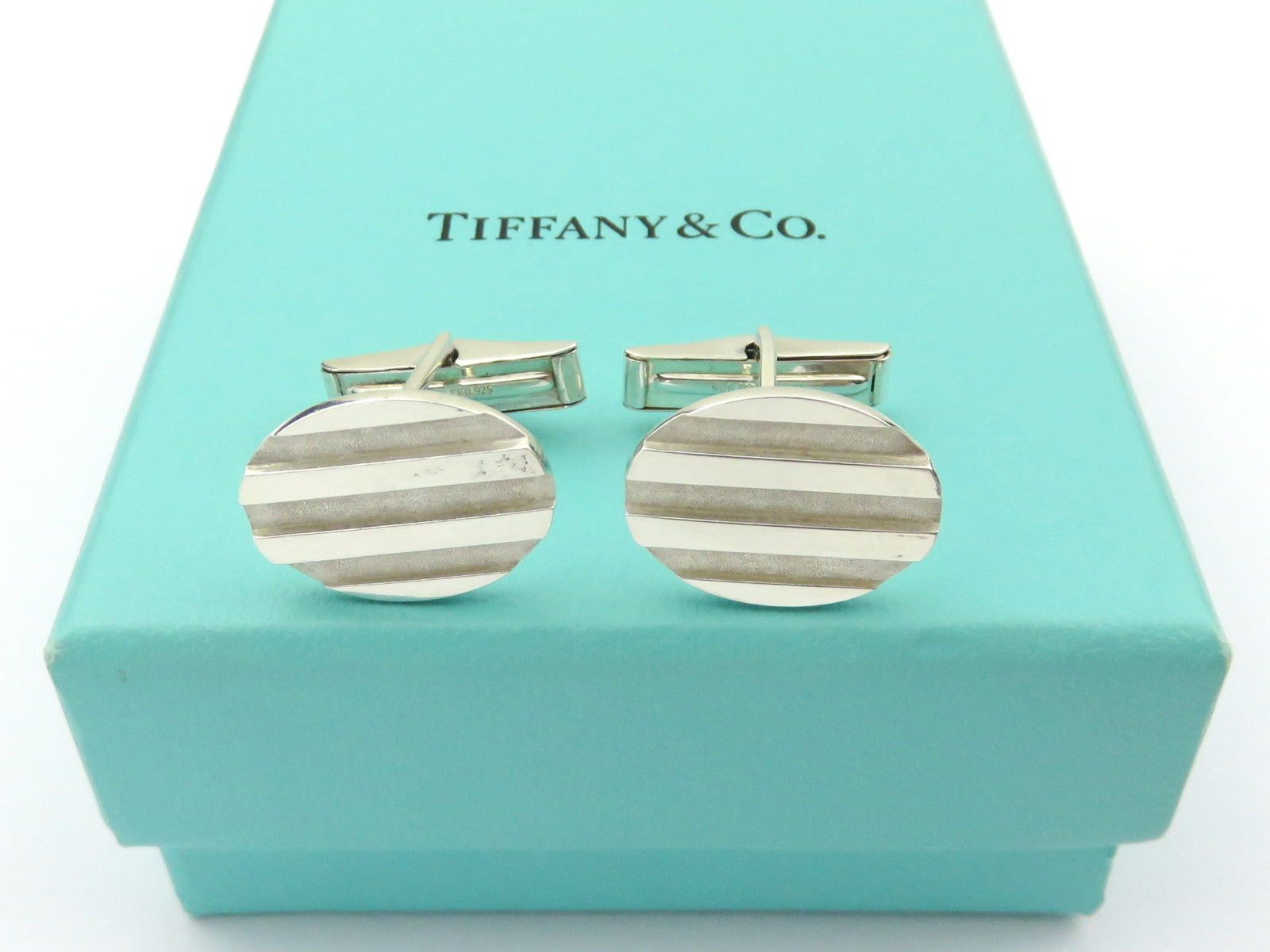 TIFFANY & CO Sterling Silver Oval Cufflinks Price Includes US Tariff