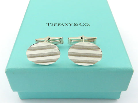 TIFFANY & CO Sterling Silver Oval Cufflinks Price Includes US Tariff