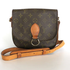 LOUIS VUITTON Monogram Canvas Leather Saint Cloud Shoulder Bag Purse Authentic