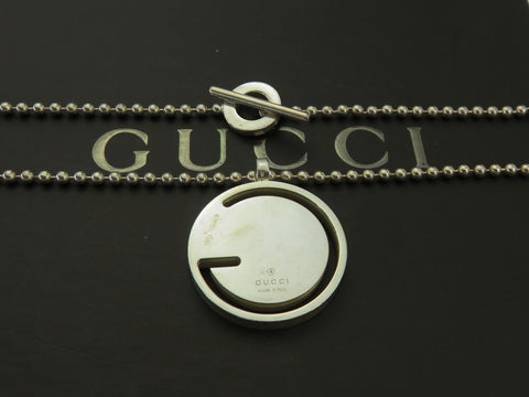 Gucci Sterling Silver G Logo Ball Chain Toggle Pendant Price Includes US Tariff
