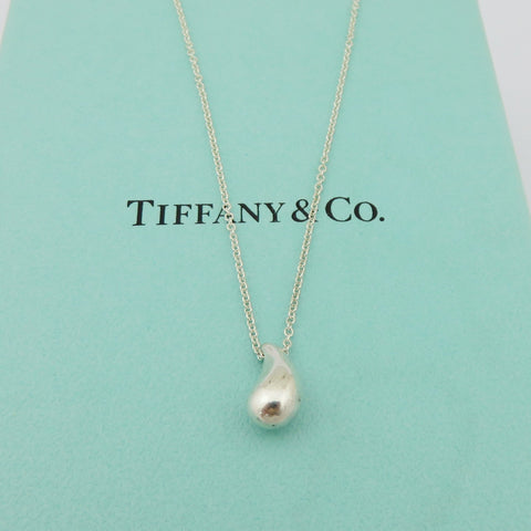Tiffany & Co 925 Sterling Silver Teardrop Pendant Necklace Authentic