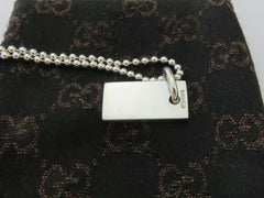 Gucci Sterling Silver Logo Bar Ball Chain Bracelet