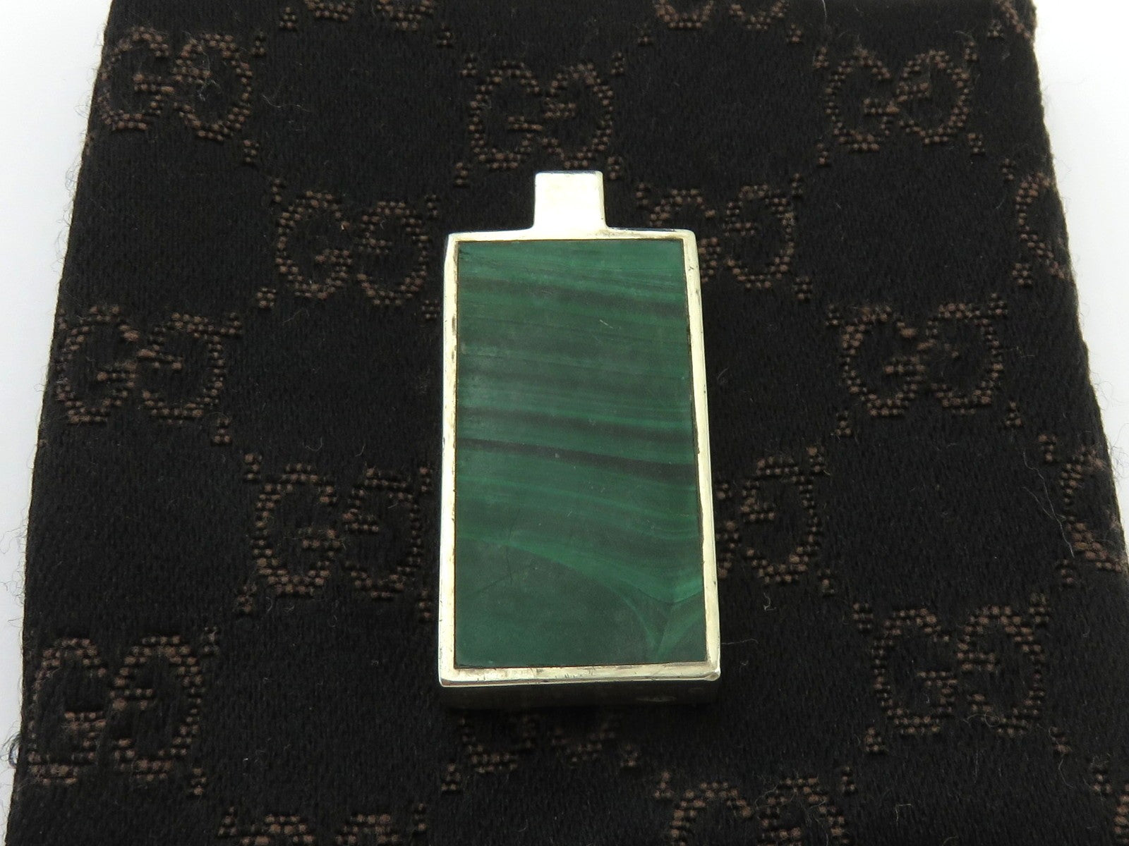 Gucci Sterling Silver Pisces Green Stone Pendant Charm Price Includes US Tariff