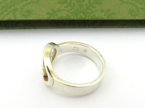 GUCCI Sterling Silver Interlocking G Ring Size 6.75 Price Includes US Tariff