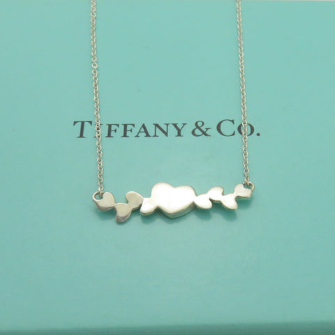 TIFFANY & CO 925 Sterling Silver Modern Hearts Pendant Necklace Authentic
