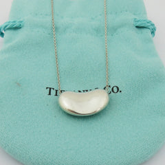 TIFFANY & CO 925 Sterling Silver Large Bean Pendant Necklace