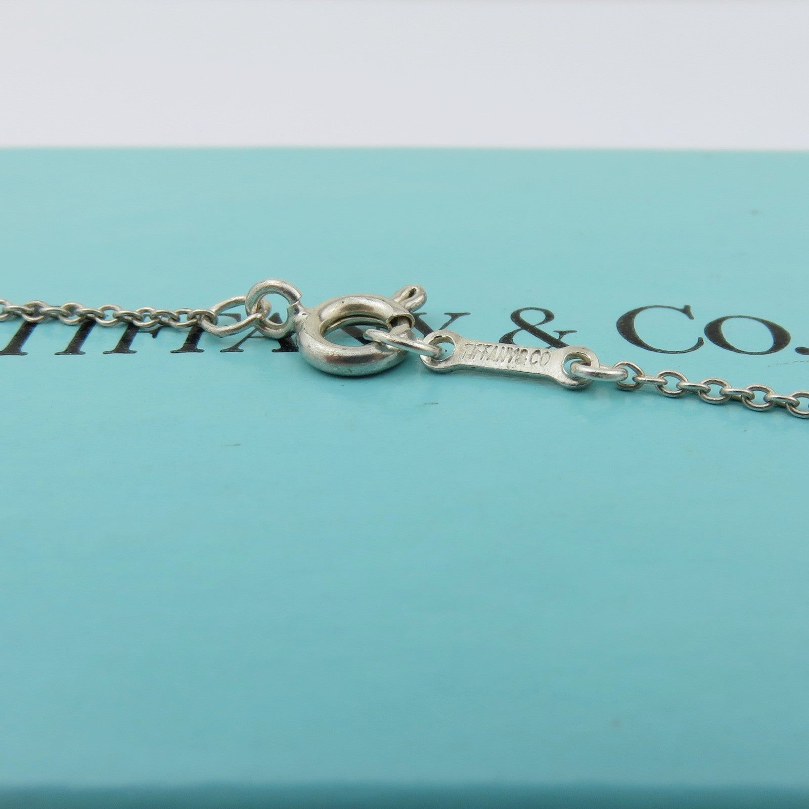 TIFFANY & CO 925 Sterling Silver Large Bean Pendant Necklace