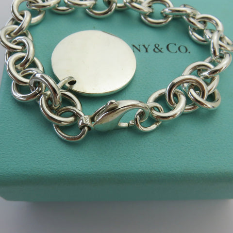 TIFFANY & CO 925 Silver Return to Tiffany Round Bold Link Bracelet Authentic